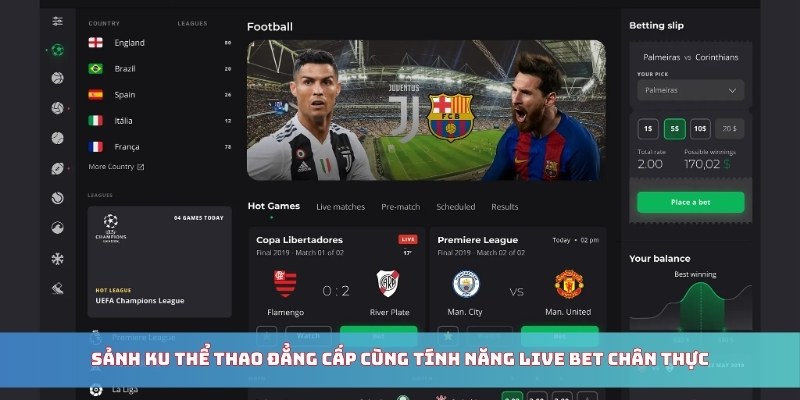 Sảnh KU Thể Thao đẳng cấp cùng tính năng live bet chân thực