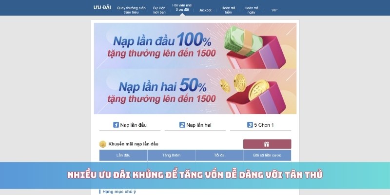 Nhiều ưu đãi khủng để tăng vốn dễ dàng với tân thủ